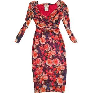 Fuzzi Floral Tulle Midi Dress